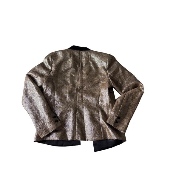 Maison Scotch Gold Metallic Tuxedo Blazer Size 1 - Picture 7 of 8